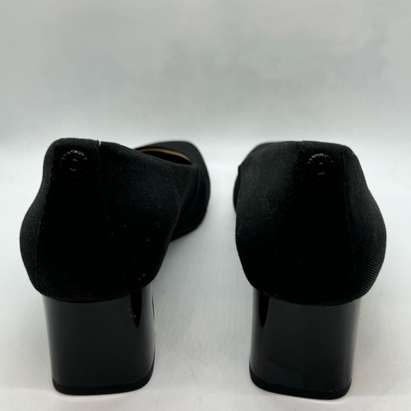 NYDJ Fay Stretch Pumps In BlackLast™ Denim Heel Comfort Work Shoes Sz 7.5 - Picture 8 of 14